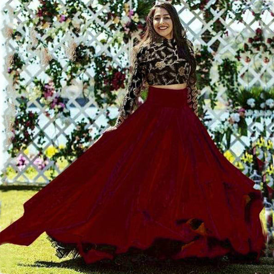 Maroon Color Taffeta Silk Embroidered Work Lehenga Choli