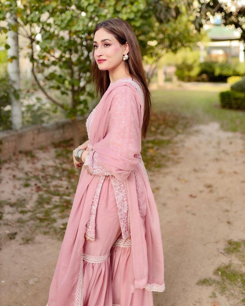 Party Wear Pink Sharara Salwar suit for women