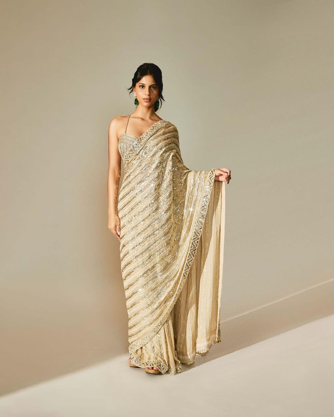 Bollywood Style Dual Sequence Work Saree With Work Blouse