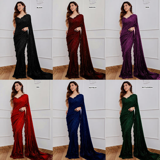 Party Wear Georgette Saree with Blouse for Women