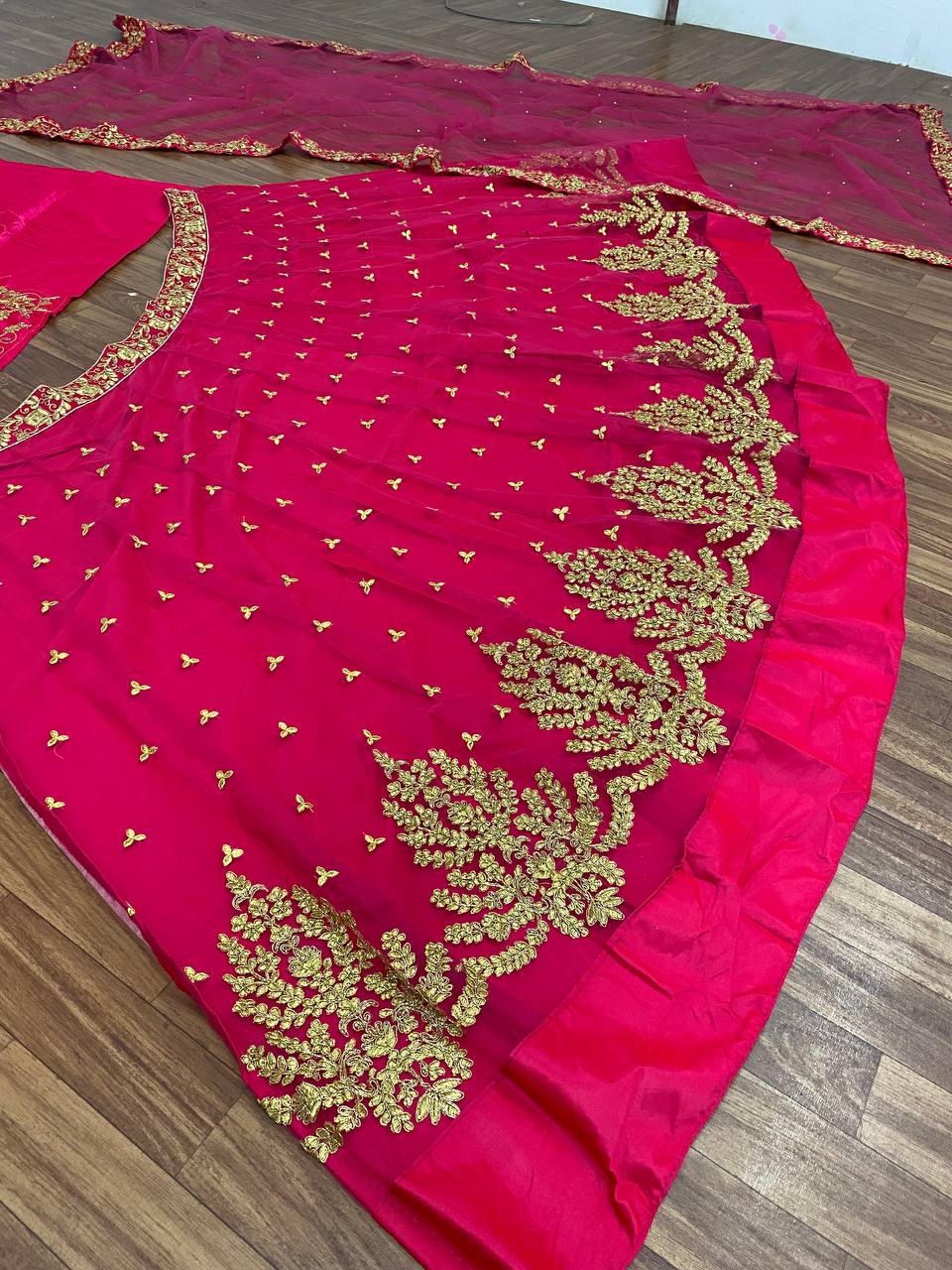 Pink Color Party Wear Georgette Lehenga Choli For Women