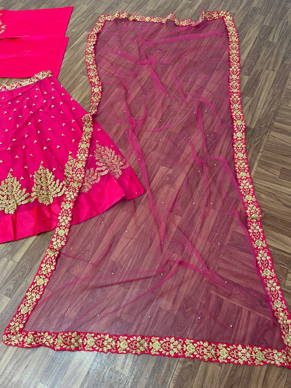 Pink Color Party Wear Georgette Lehenga Choli For Women