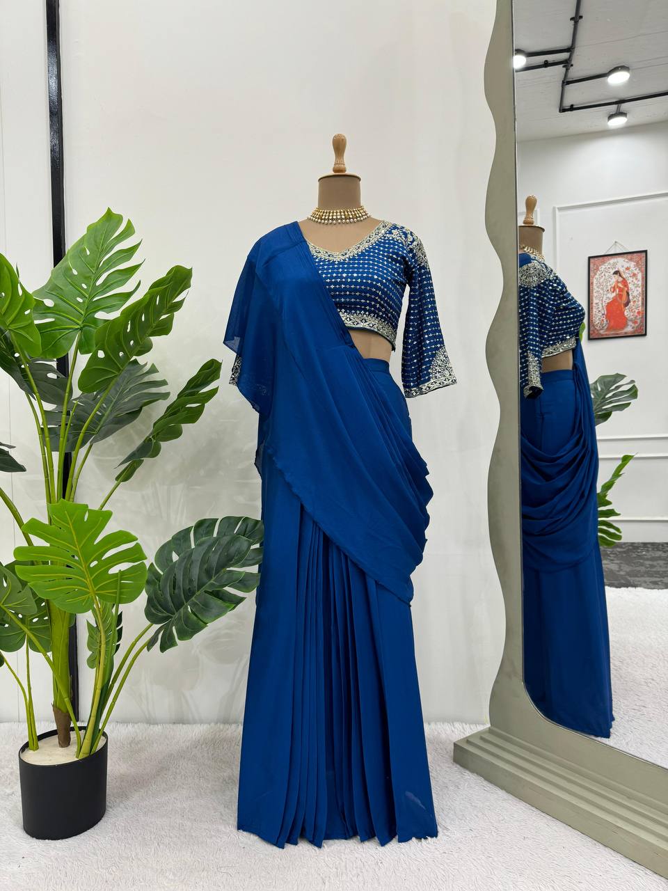 Latest Designer Ready to Wear Saree with Stitched Blouse