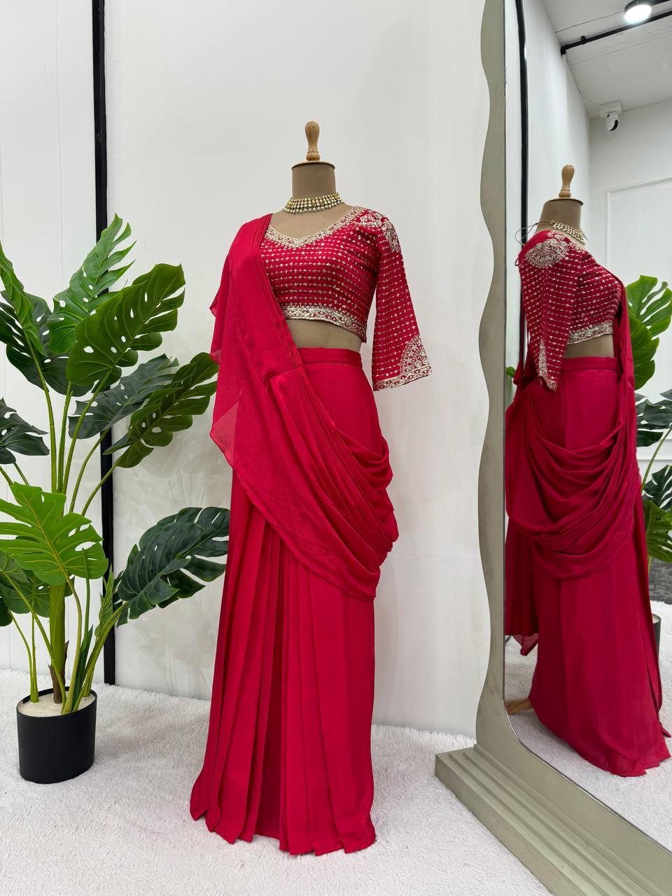 Latest Designer Ready to Wear Saree with Stitched Blouse