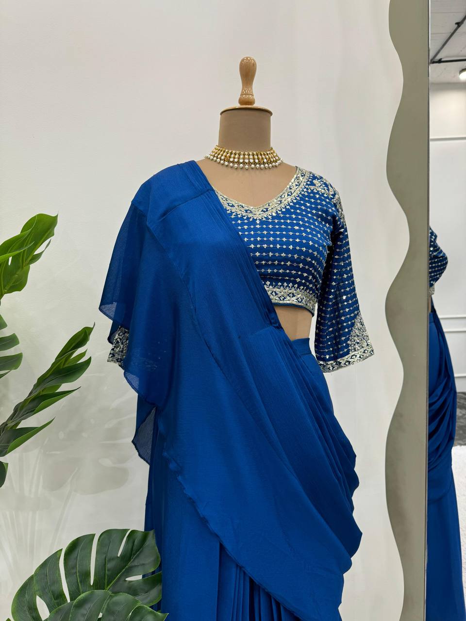 Latest Designer Ready to Wear Saree with Stitched Blouse