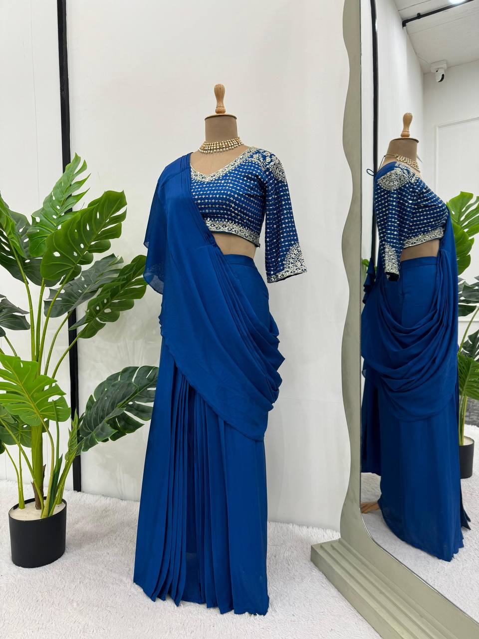 Latest Designer Ready to Wear Saree with Stitched Blouse