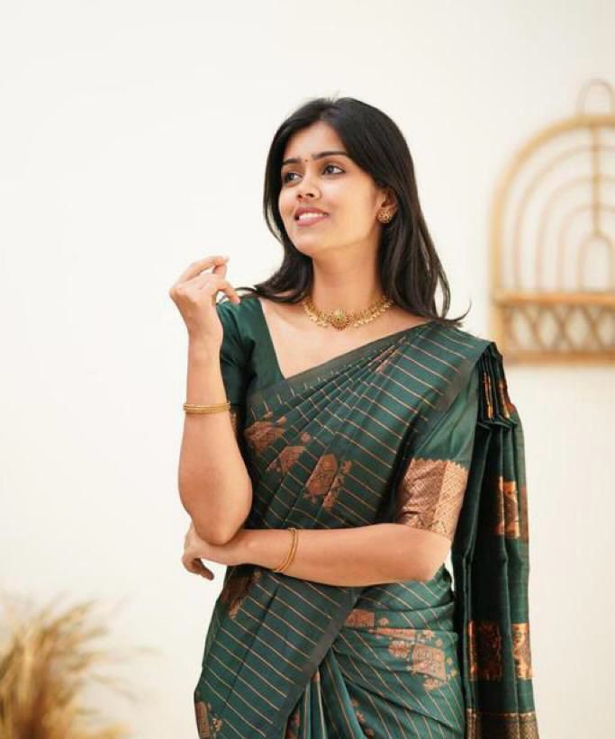 Latest Jacquard Work On All Over The Saree