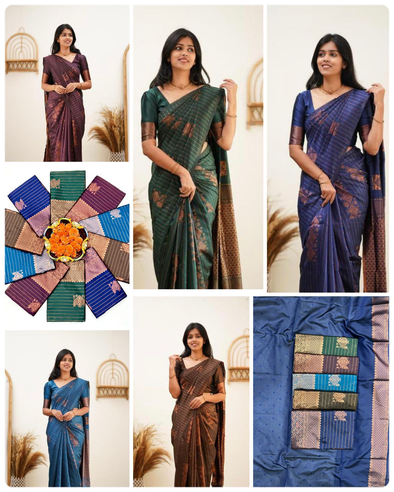 Latest Jacquard Work On All Over The Saree