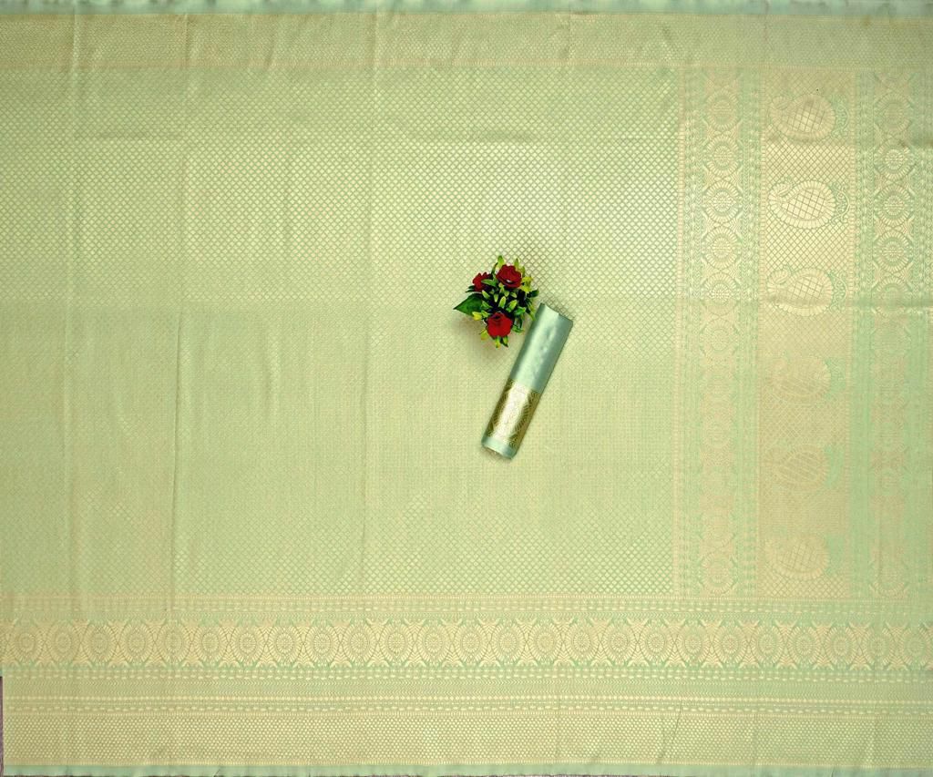 Lichi Silk Light green color saree with blouse