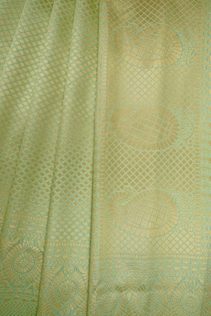 Lichi Silk Light green color saree with blouse