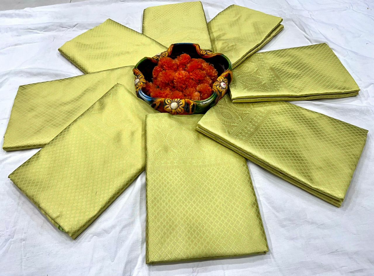 Lichi Silk Light green color saree with blouse