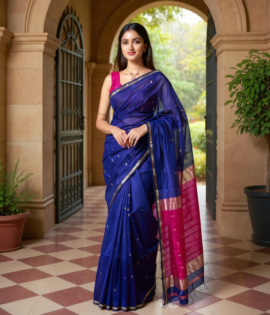 Cotton lilan Woven Design Saree For Women