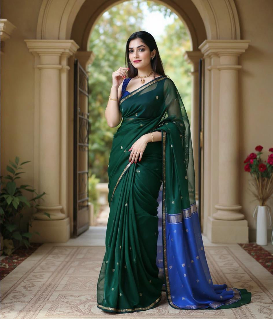 Cotton lilan Woven Design Saree For Women