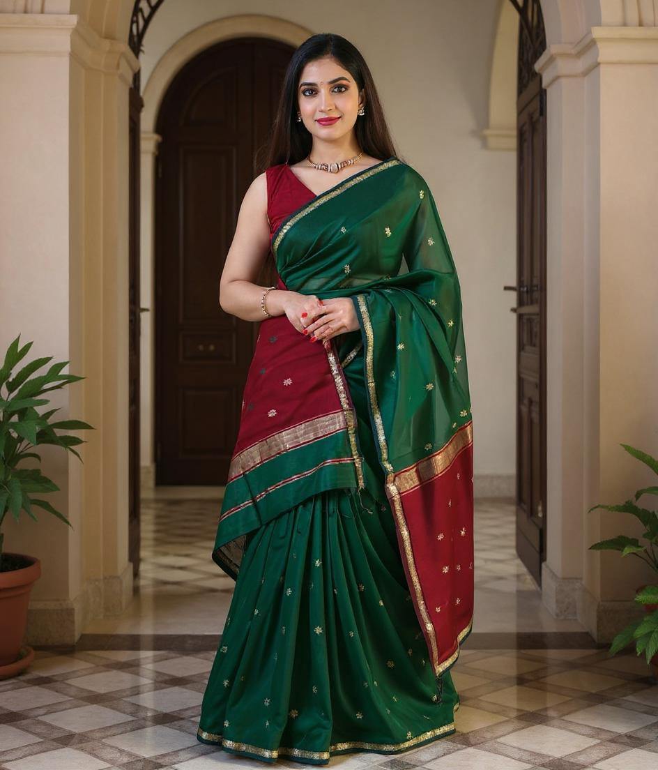 Cotton lilan Woven Design Saree For Women