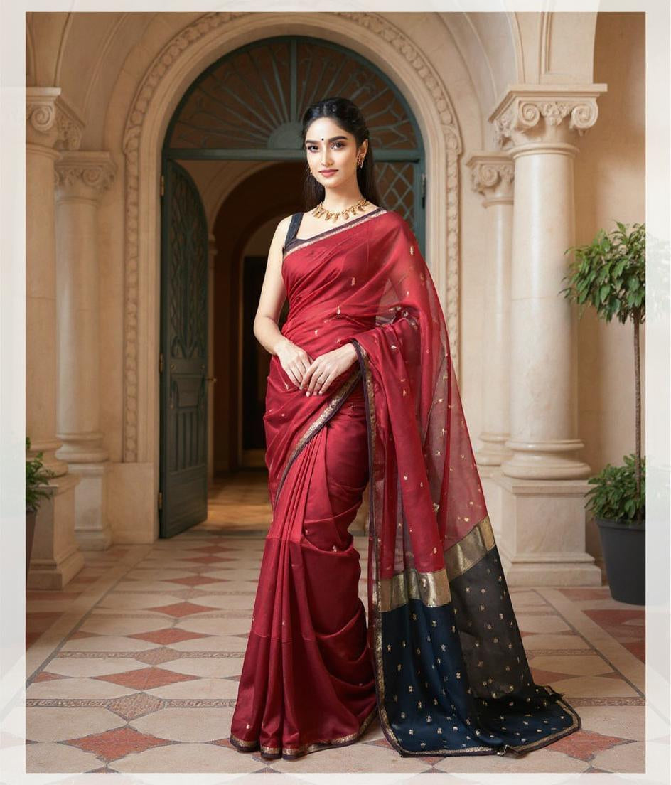 Cotton lilan Woven Design Saree For Women