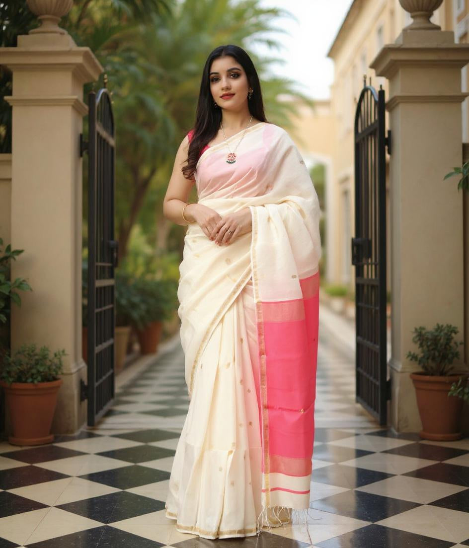 Cotton lilan Woven Design Saree For Women