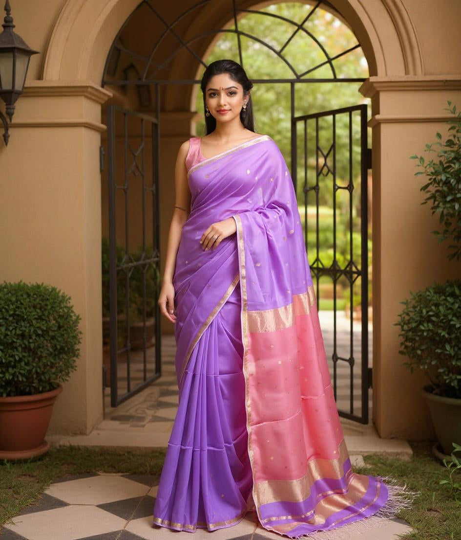 Cotton lilan Woven Design Saree For Women