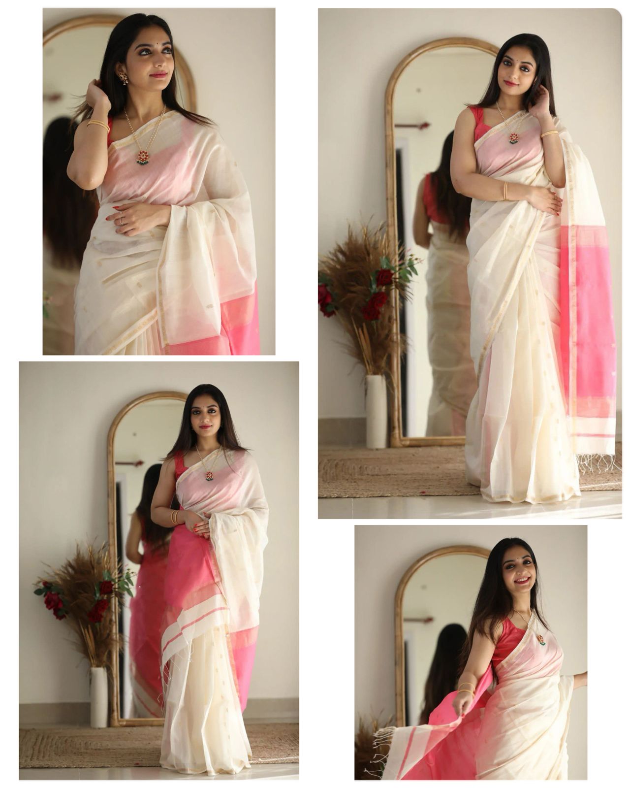 Soft Slub Cotton Saree With Blouse