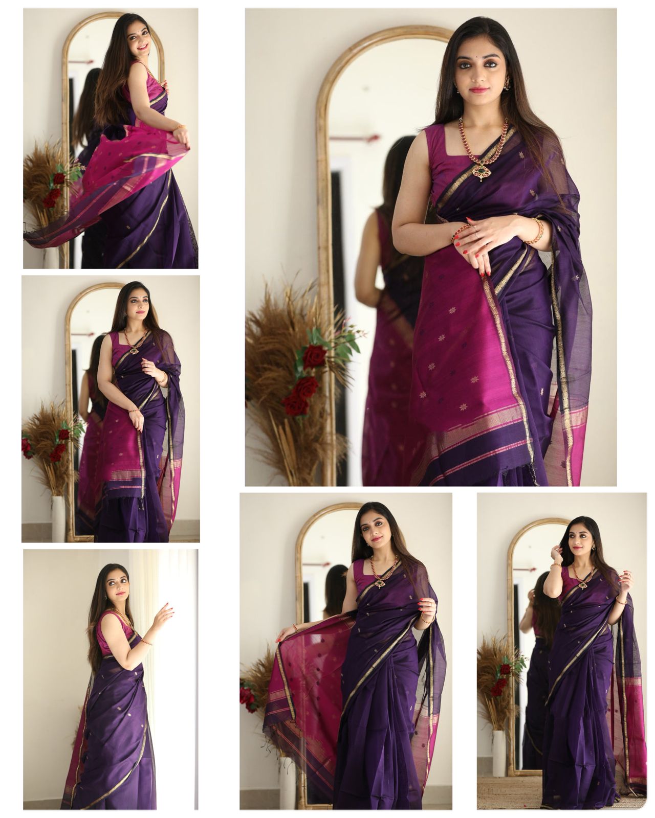 Soft Slub Cotton Saree With Blouse