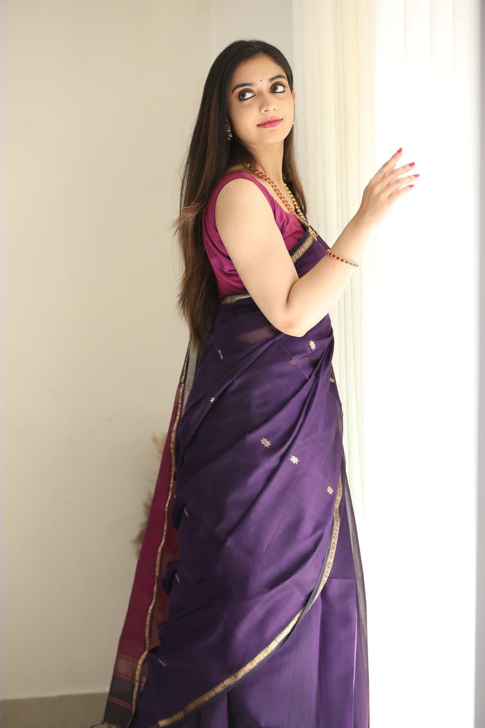 Soft Slub Cotton Saree With Blouse