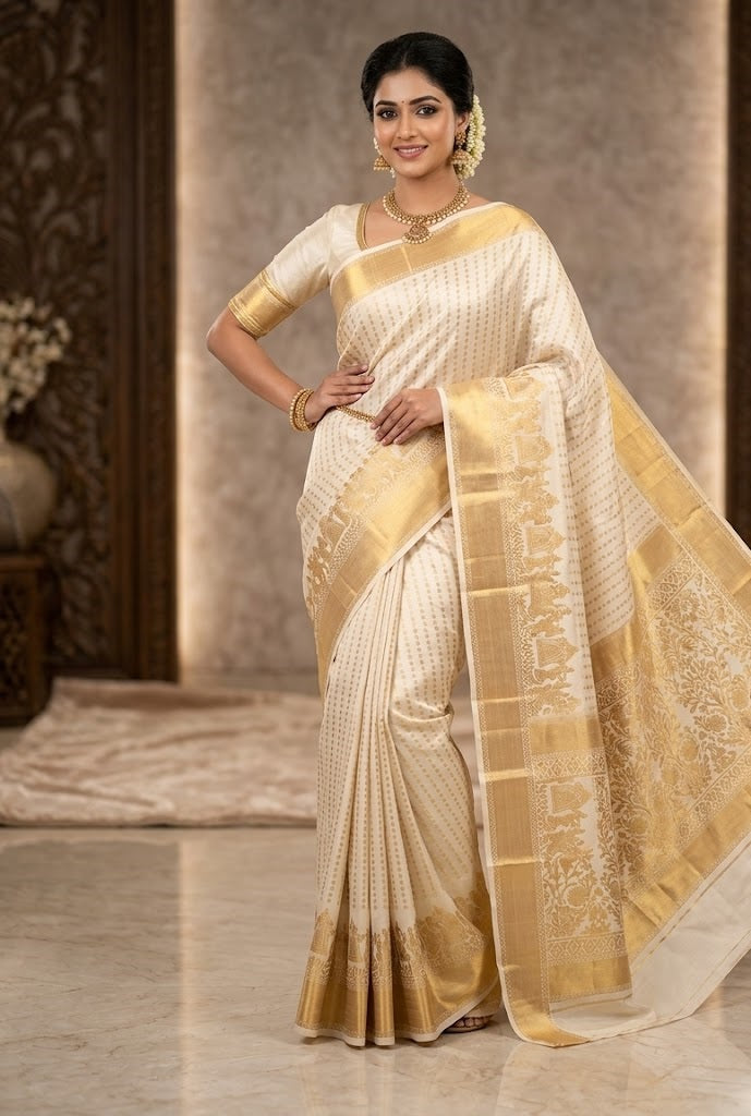 Soft Lichi Silk Saree with Rich Jacquard Work