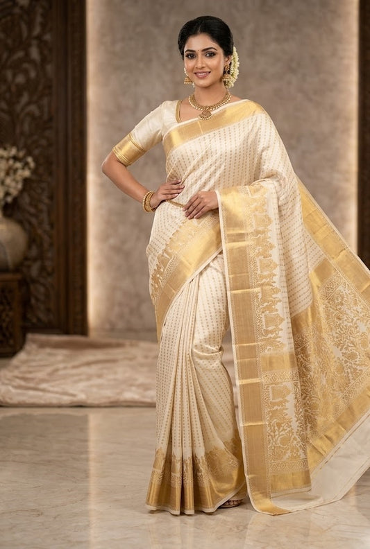 Soft Lichi Silk Saree with Rich Jacquard Work