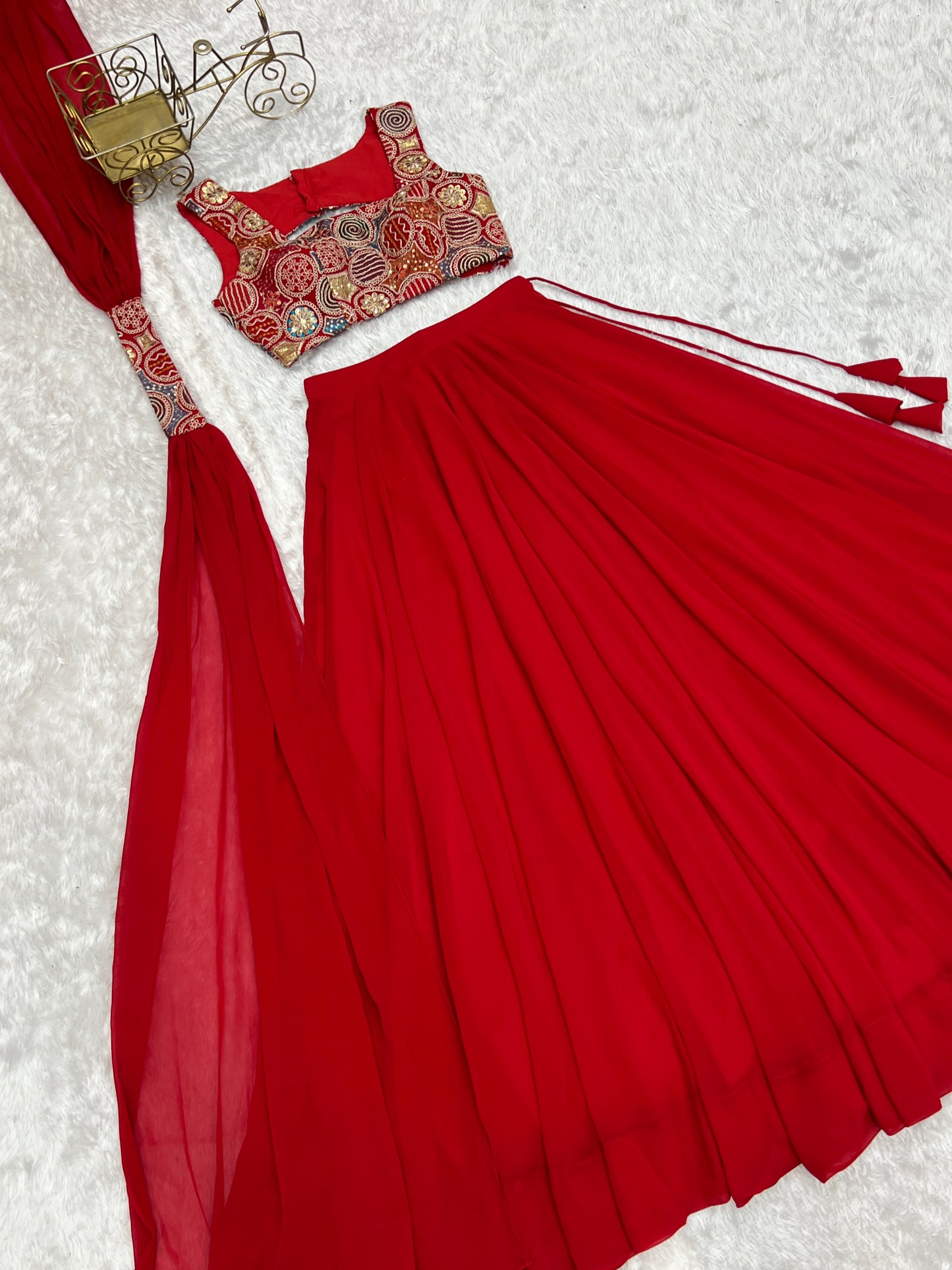 Ready To Wear Georgette Lehenga Choli with 8 Meter Flair