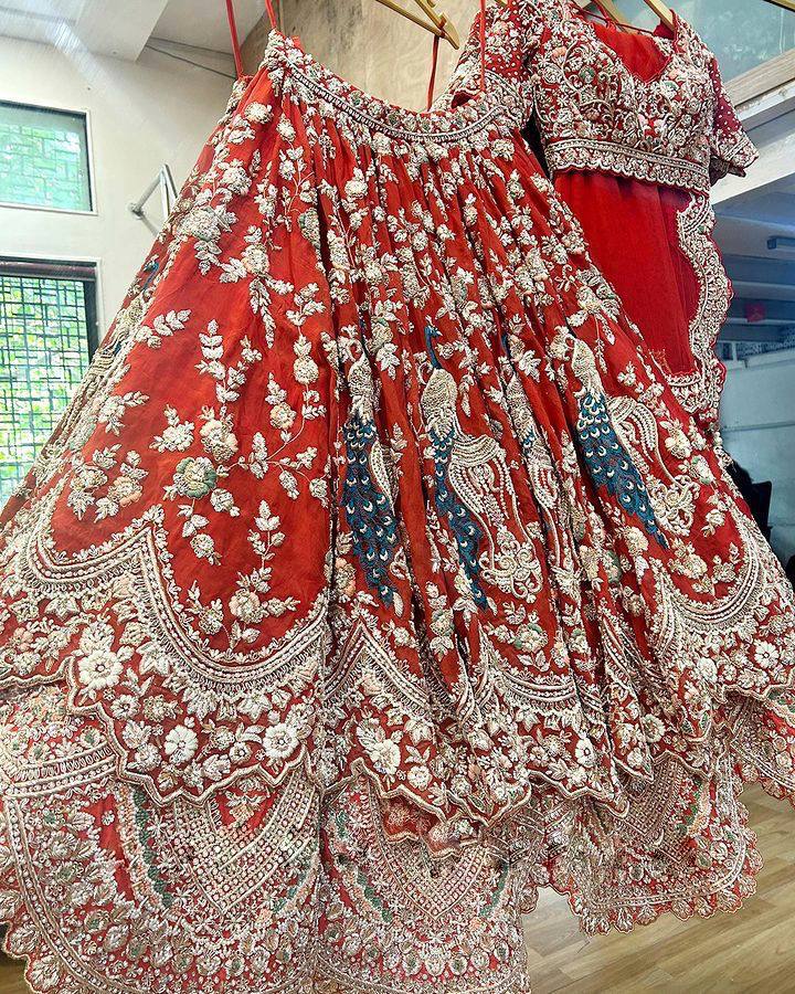 Wonderful Red Color Sequence Embroidered Work Georgette Lehenga Choli