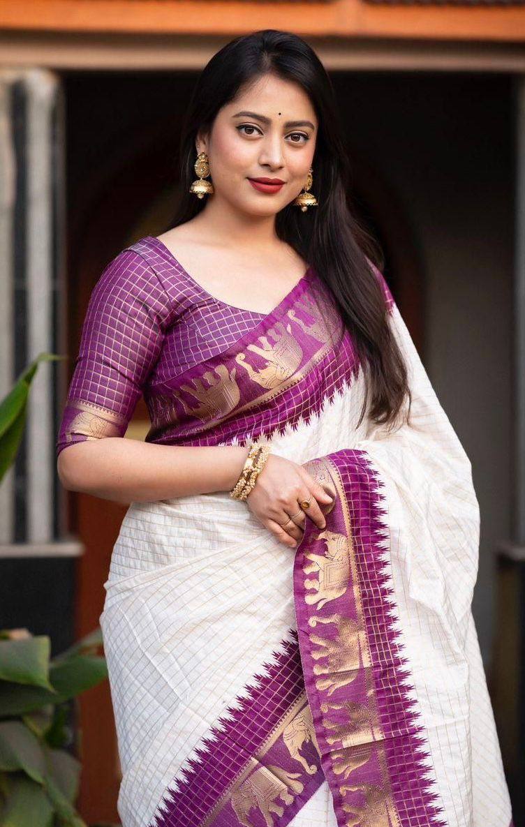 Trendy Lichi Silk Jacquard Work Saree Blouse