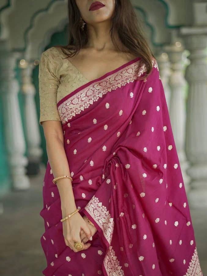 Linen Cotton Weaving Saree Blouse
