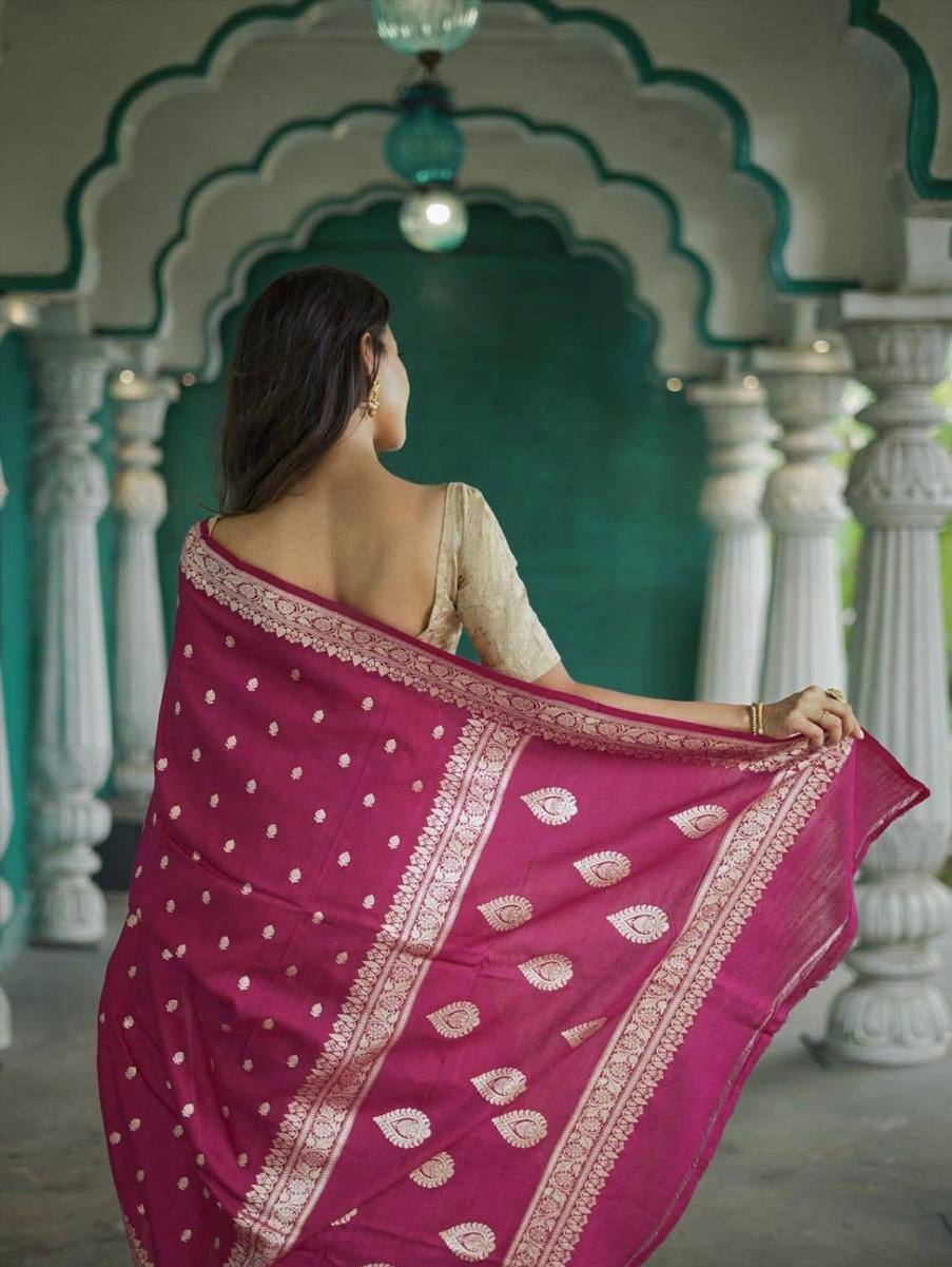 Linen Cotton Weaving Saree Blouse