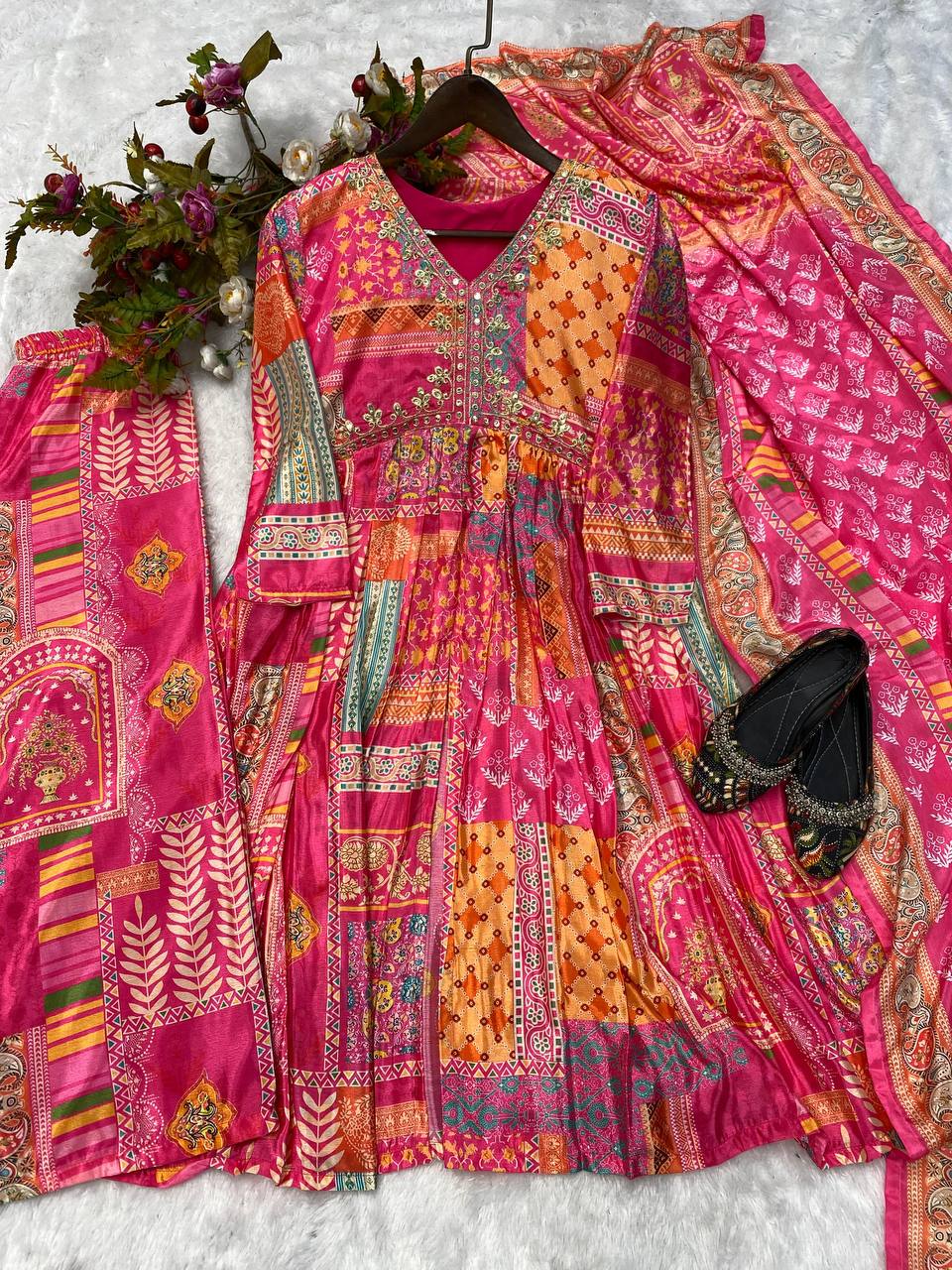 Party Wear Pink Color Sequence Embroidered Ready Mead Salwar Suit