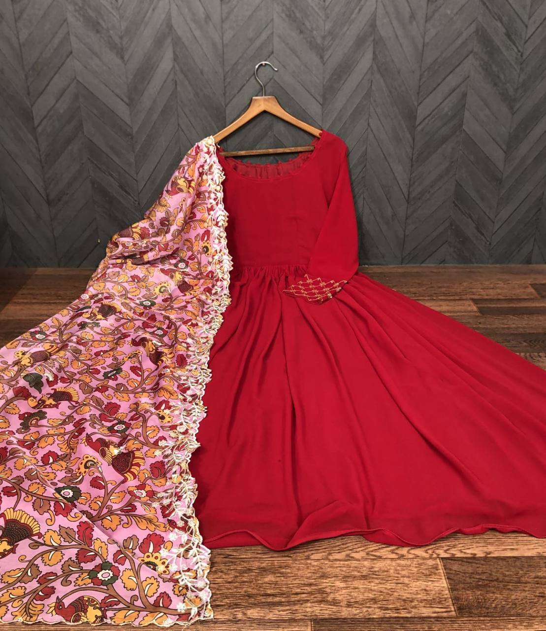 HSFS Women Gown Red Dress - Buy HSFS Women Gown Red Dress Online at Best  Prices in India | Flipkart.com