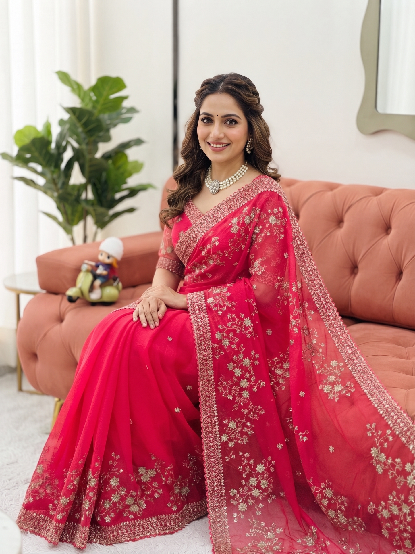 Designer Latest Tibby Silk Saree with Blouse