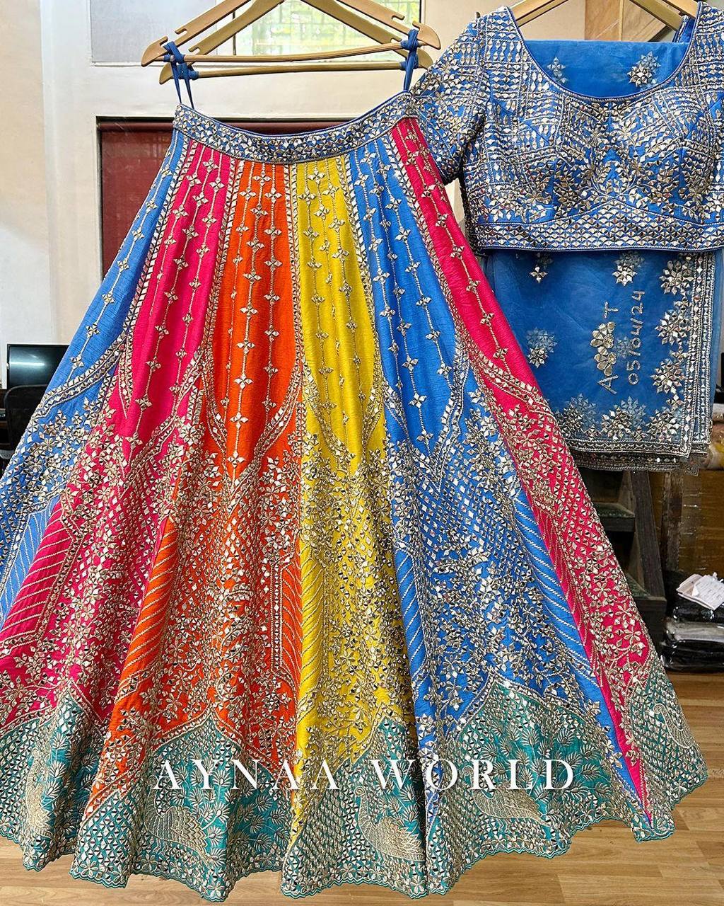 Multi Color Mono Phantom Sequence Zari Work Lehenga Choli