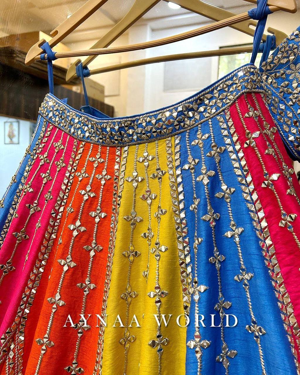 Multi Color Mono Phantom Sequence Zari Work Lehenga Choli