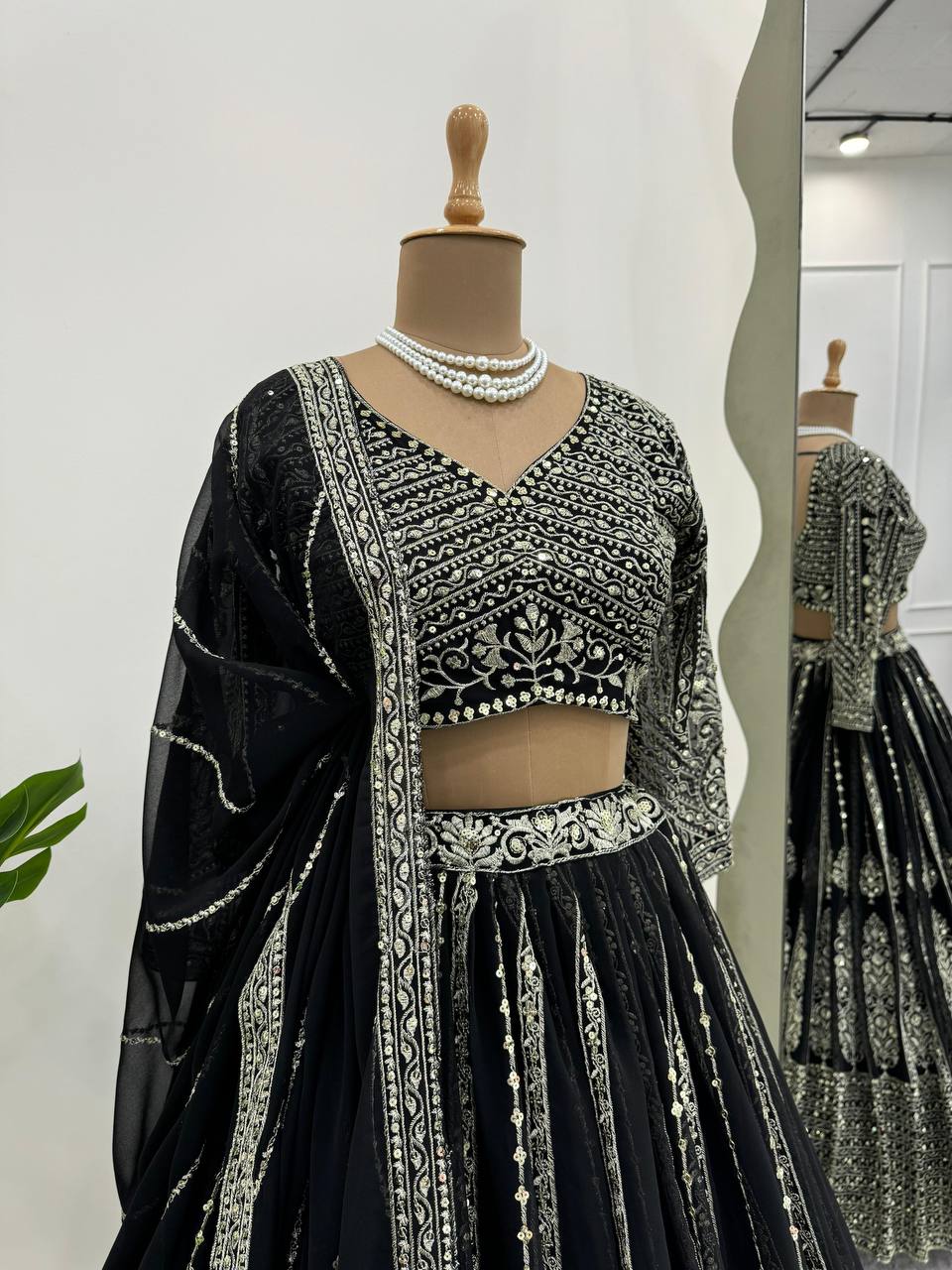 Designer Look Georgette Sequence Work Lehenga Choli