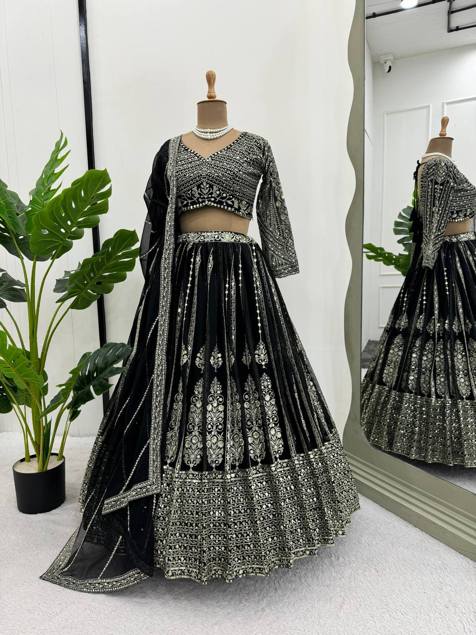 Designer Look Georgette Sequence Work Lehenga Choli