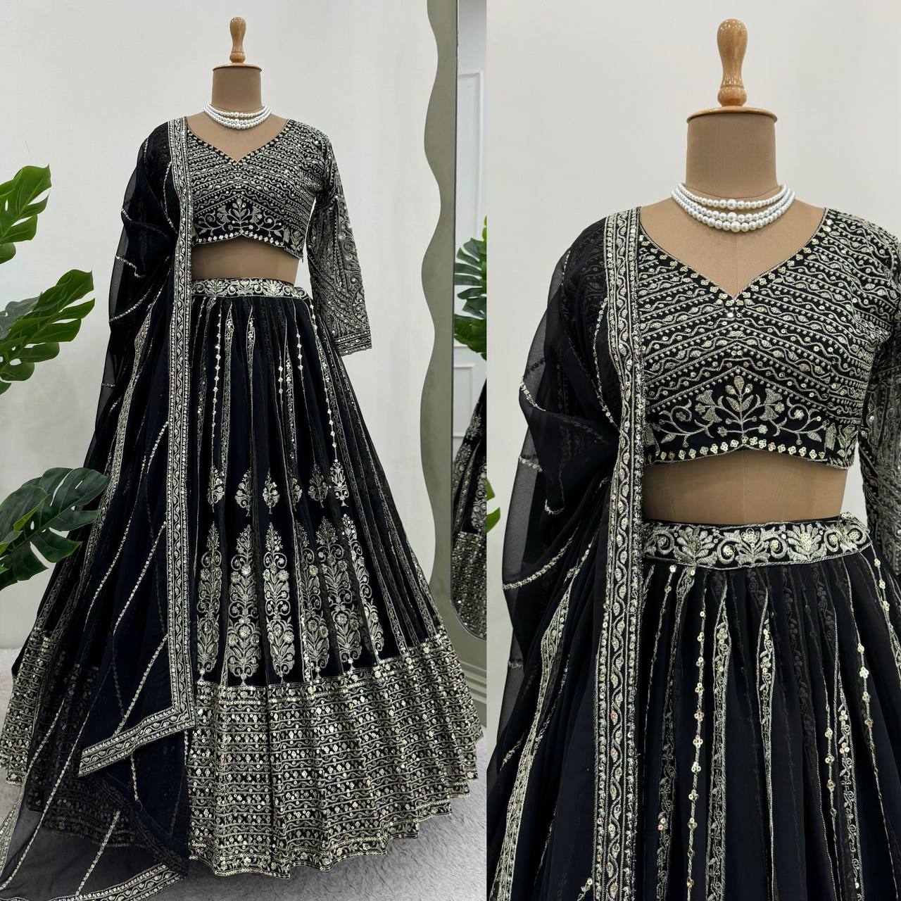 Designer Look Georgette Sequence Work Lehenga Choli