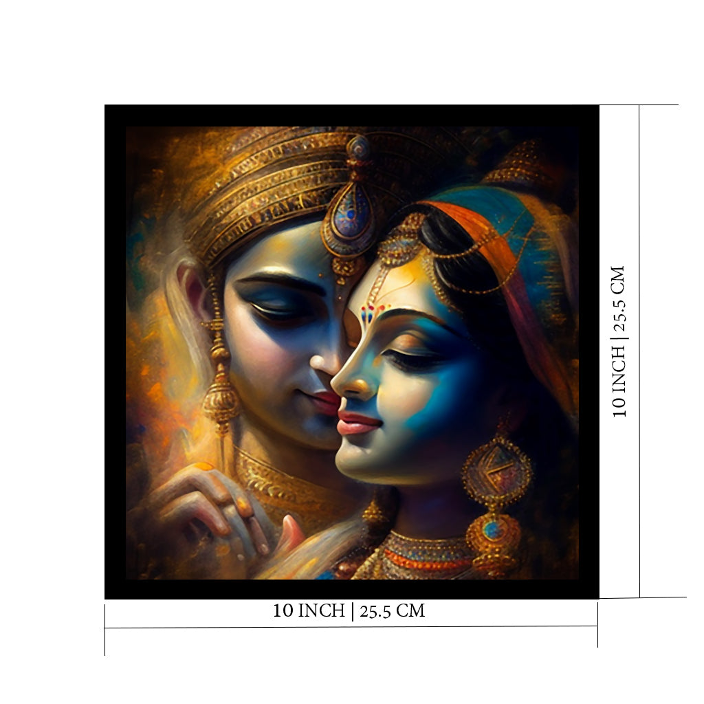 Krishna Radha Art Framed Painting | Ready to Hang - (Wooden Frame)