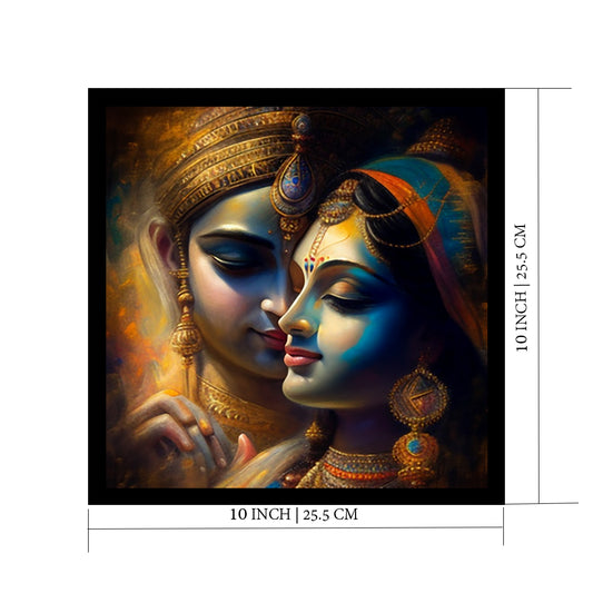 Krishna Radha Art Framed Painting | Ready to Hang - (Wooden Frame)