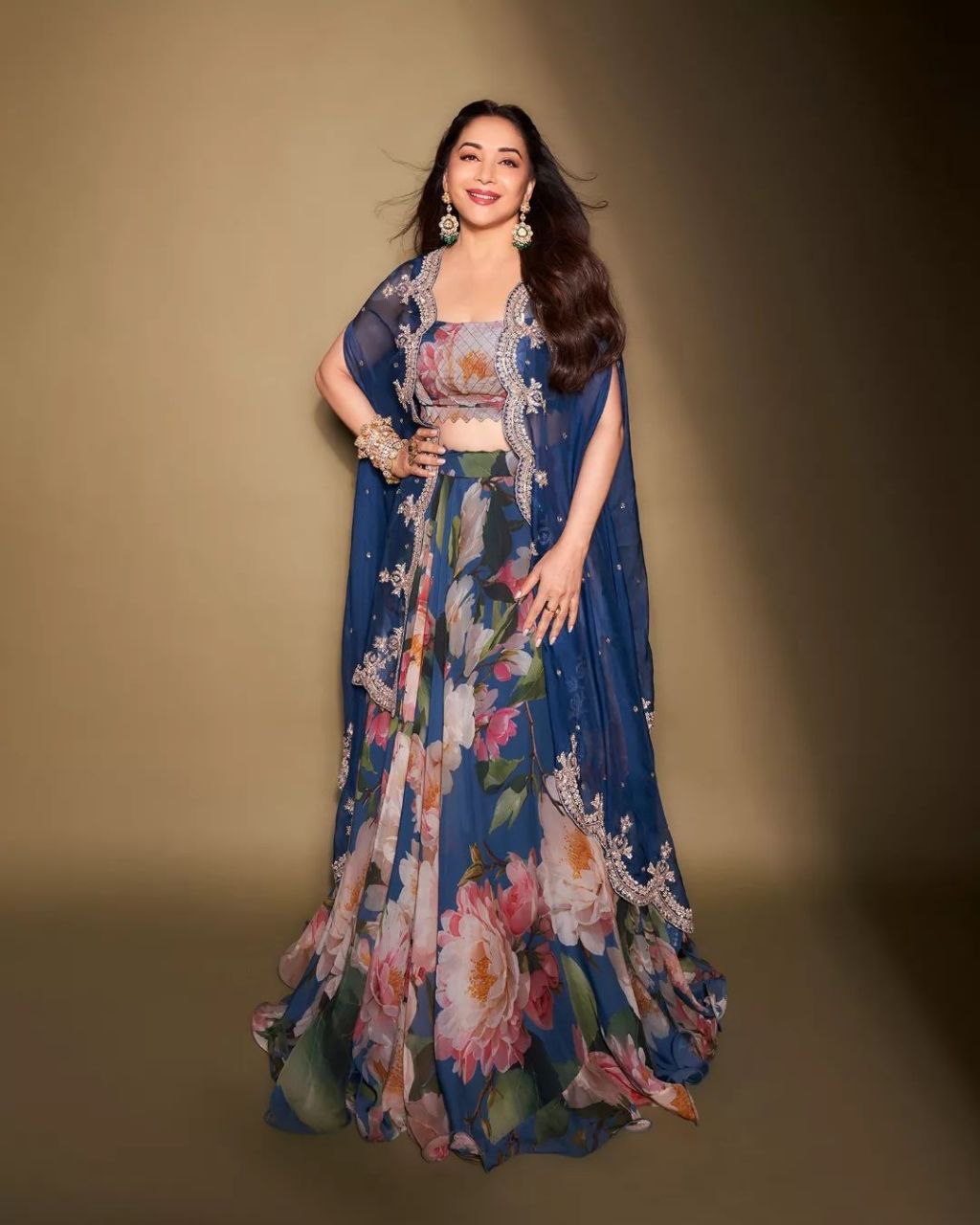 Blue Color Printed Designer Georgette Lehenga Choli For Women