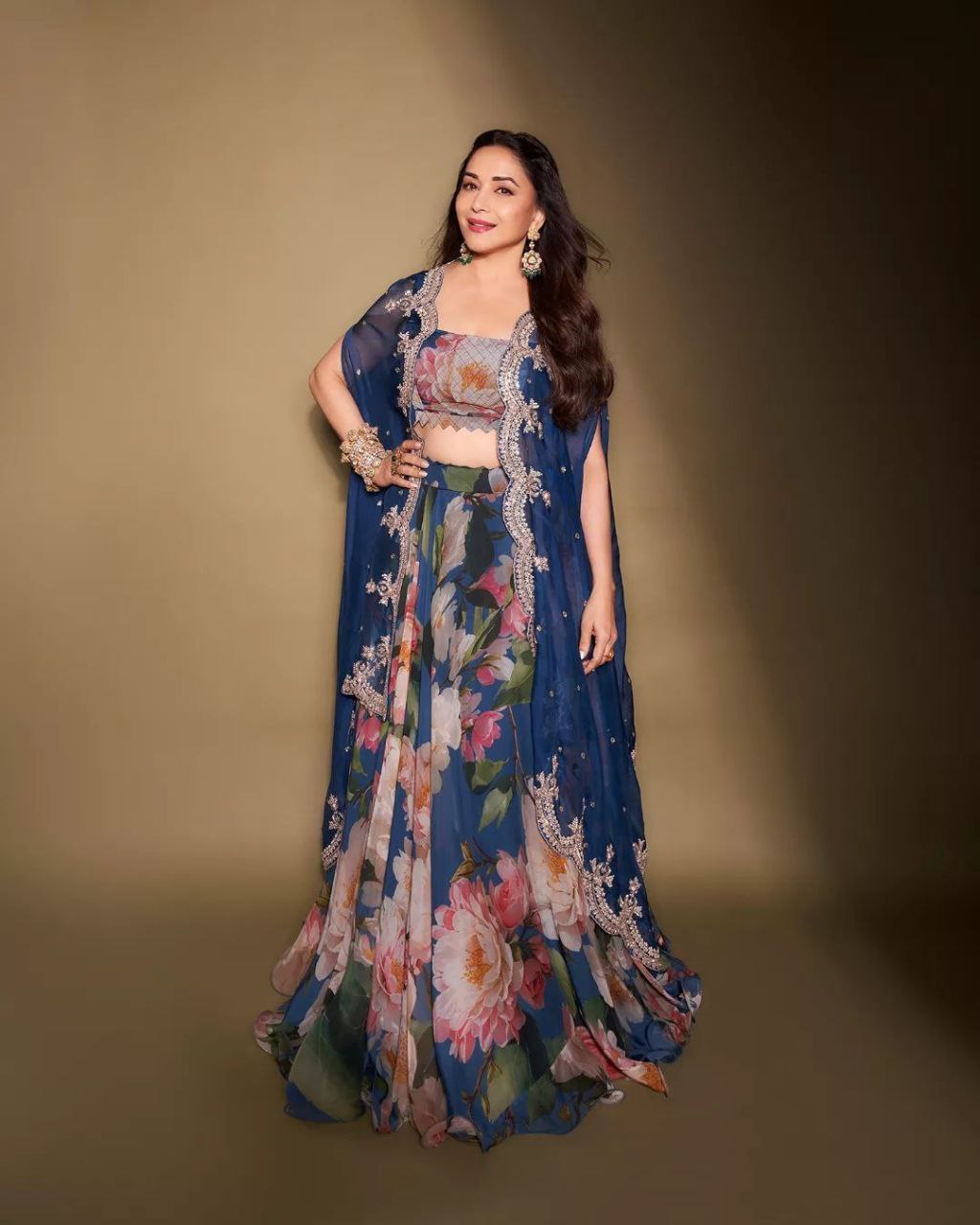 Blue Color Printed Designer Georgette Lehenga Choli For Women