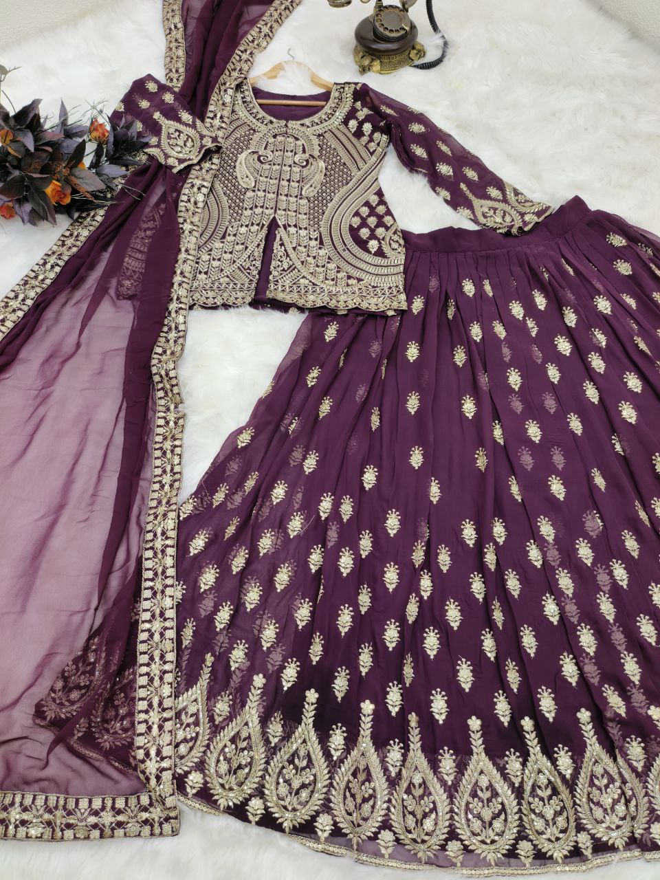 Intricate Georgette Embroidered Sequence Work Salwar Suit
