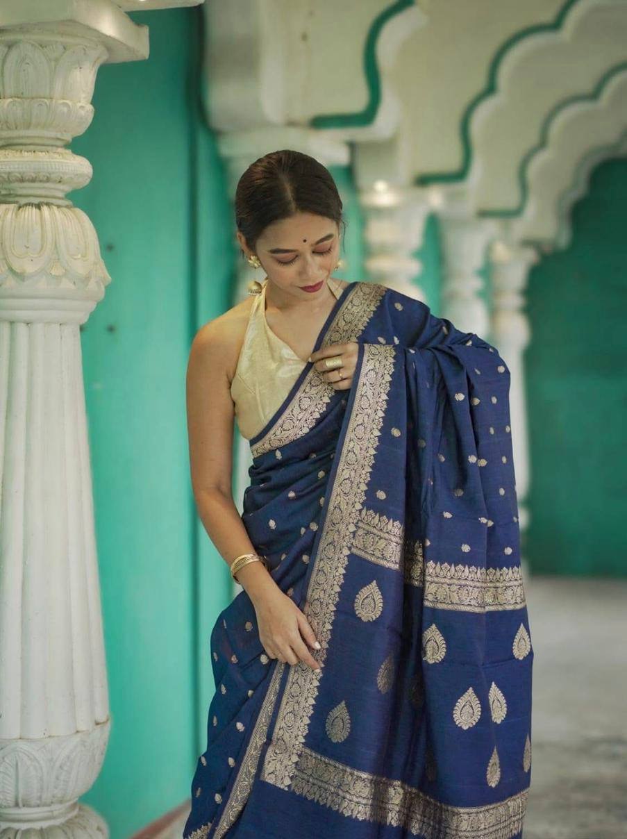 Linen Cotton Weaving Saree Blouse