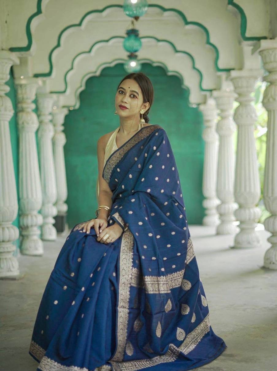Linen Cotton Weaving Saree Blouse
