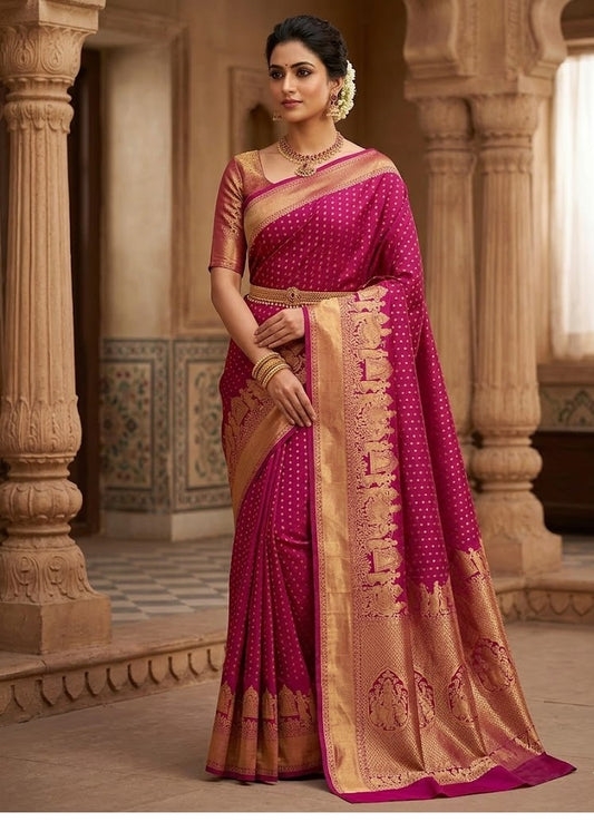 Soft Lichi Silk Saree&nbsp;