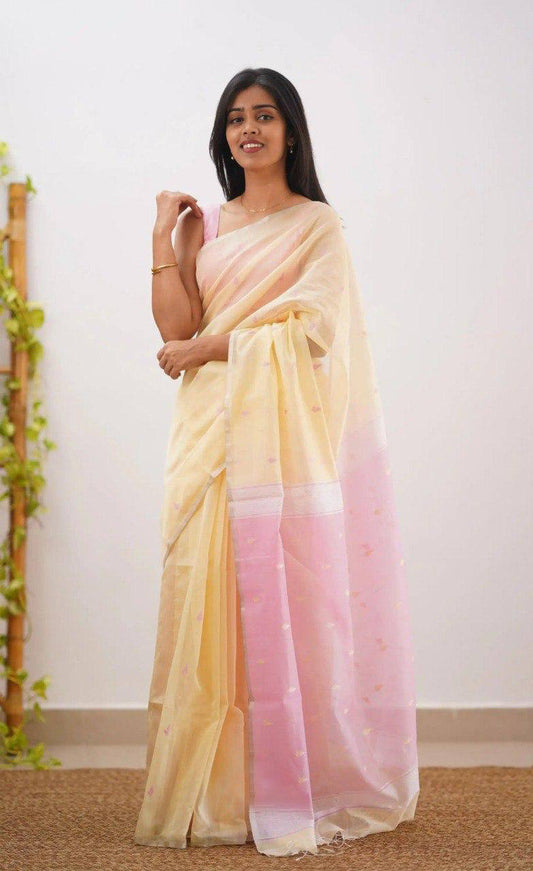 Linen Cotton Weaving Saree Blouse