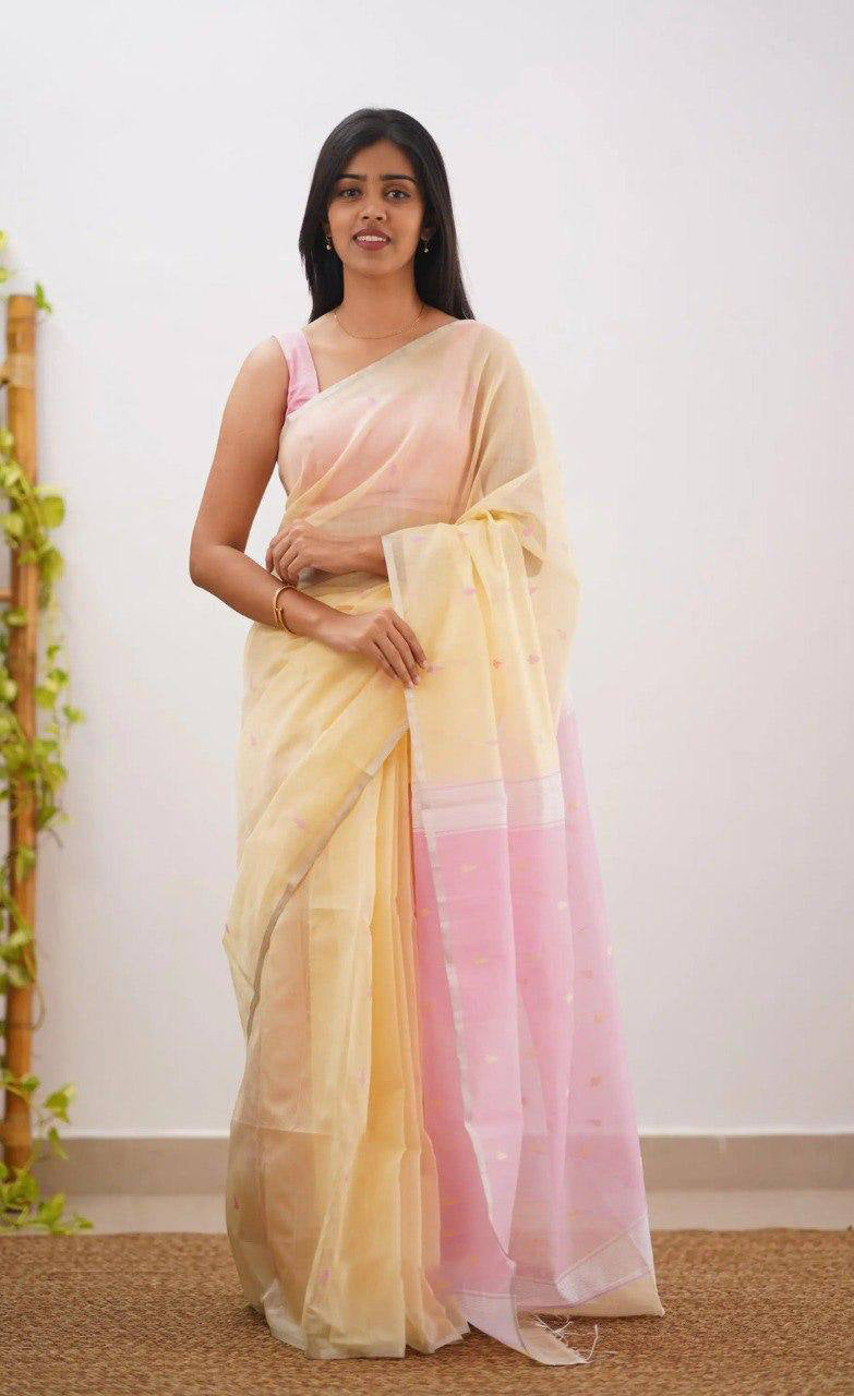 Linen Cotton Weaving Saree Blouse