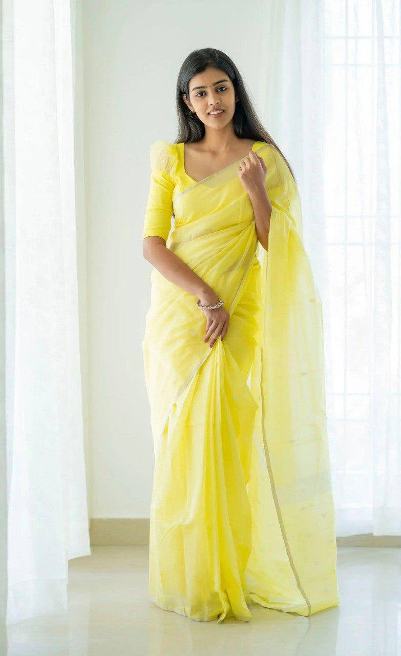 Linen Cotton Weaving Saree Blouse